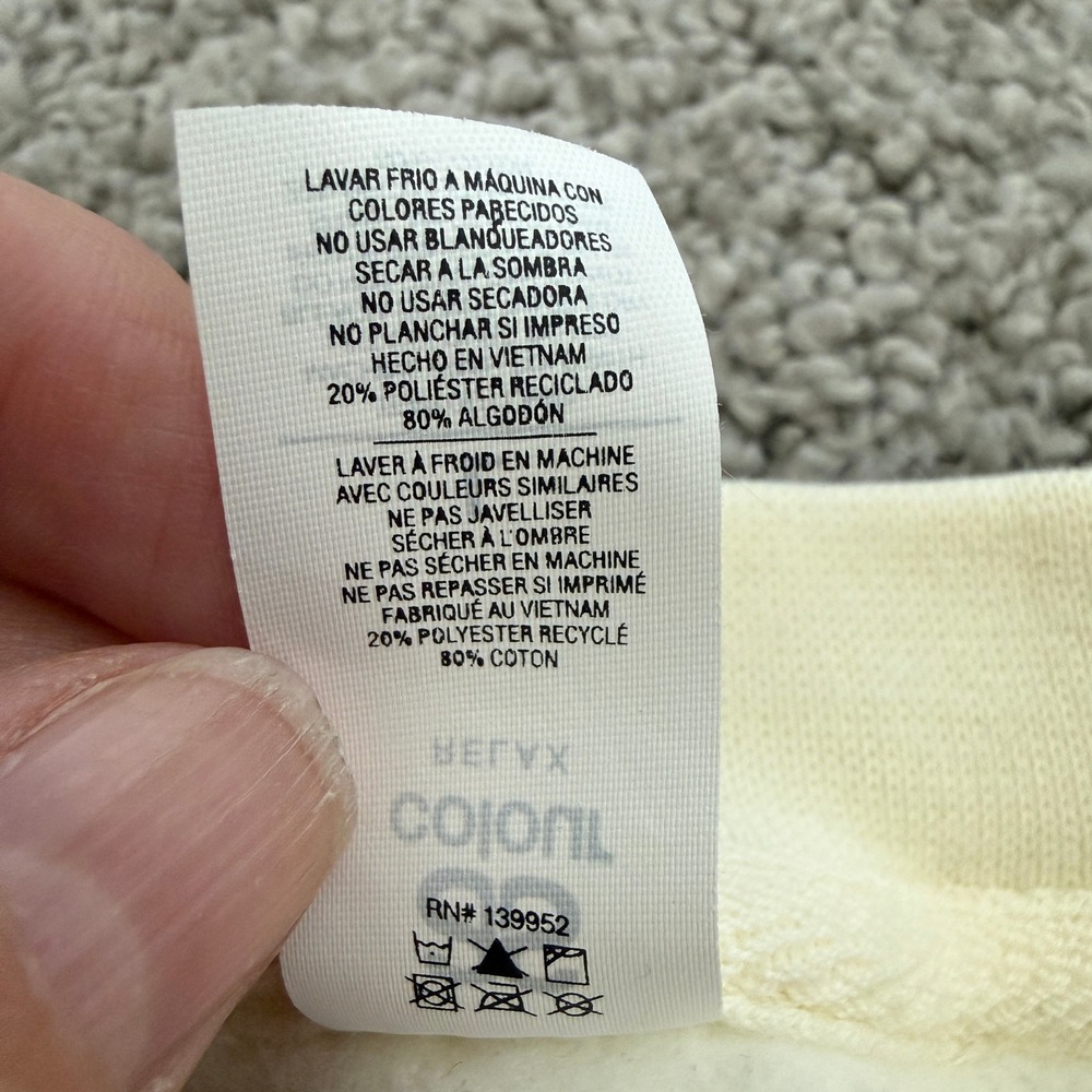 AS Colour Relax Crewneck Sweatshirt Cream Pale Yellow Relaxed Fit Pullover Large - Picture 3 of 3